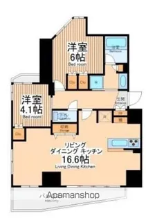 プレジデントステージ横濱鶴見【5階】の間取り