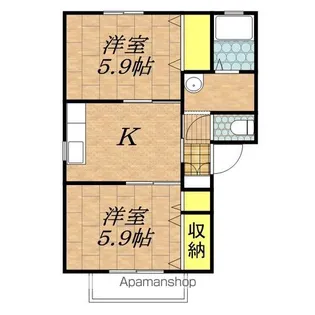 シェソワセレーノEF【F101号室】の間取り