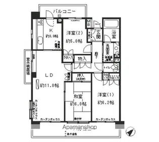 市が尾パーク・ホームズ弐番館【3階】の間取り