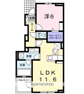 グレース唐橋A【1階】の間取り