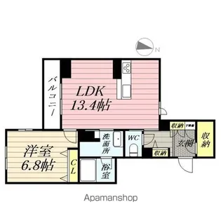 ベレオ・花京院【3階】の間取り
