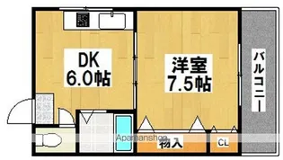 1DKの間取り画像