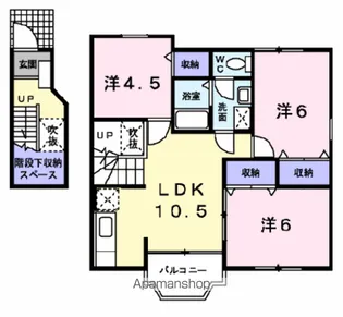 ソレアード・プラーサⅠ【2階】の間取り