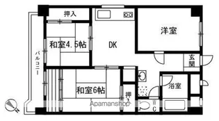 草香江スカイハイツ【3階】の間取り