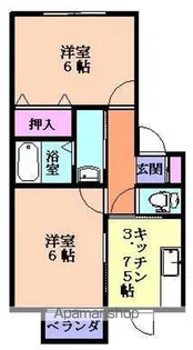 サニープレイスD【203号室】の間取り