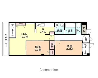 さくらいマンション石田浜【102号室】の間取り