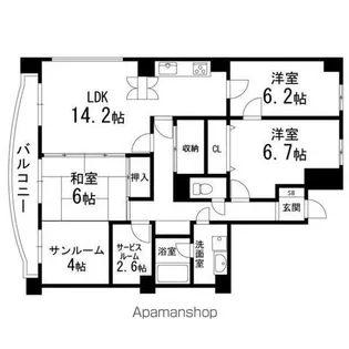 ロワール真美沢【110号室】の間取り