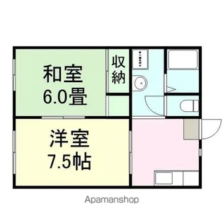 ポワール鶴ヶ谷【203号室】の間取り