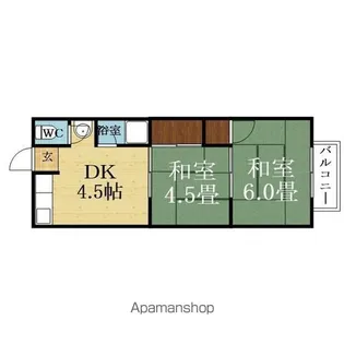 北条ハイム【B-208号室】の間取り