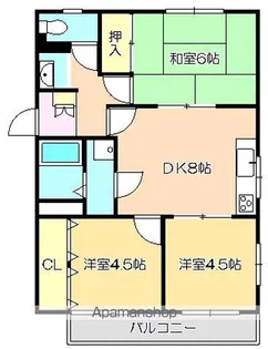 西山ハイツⅢ【401号室】の間取り