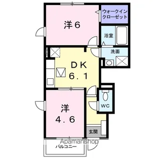 ハイナブリッサC【1階】の間取り