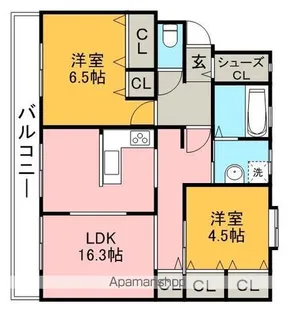 ファミール柏原【4階】の間取り