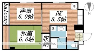第5カスヤハイツ【6階】の間取り