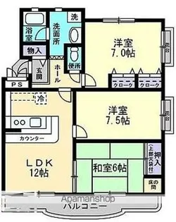 プレジール飛鳥【3階】の間取り