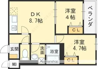 CASA花園【3階】の間取り