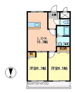 グレース・キャッスル・愛【303号室】の間取り