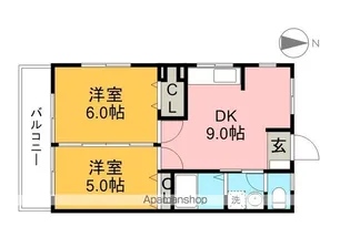 フラット愛宕【3階】の間取り