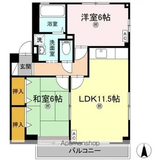 レインボーガーデン D棟【3階】の間取り