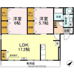 セジュールKAZ A棟【1階】の間取り