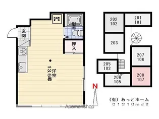 ハイツ北川・【107号室】の間取り