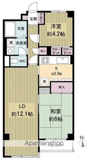 パレ武蔵小金井【2階】の間取り