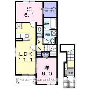 エアリーベルK Ⅰ【2階】の間取り