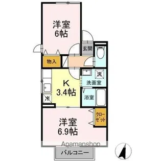 セジュールVIP IN II【2階】の間取り