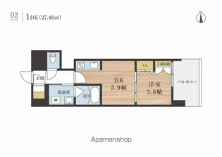 エルミナカロン【202号室】の間取り