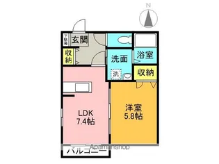 CUOREⅡ【202号室】の間取り