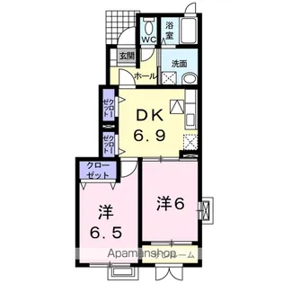 サン・ビレッジ・西方 Ⅱ【1階】の間取り
