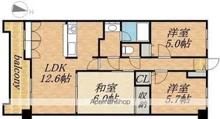 THE RESIDENCE PARK ODORIKOEN (旧ヒ【3階】の間取り