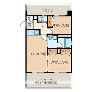 ウエスト フルハウス【501号室号室】の間取り