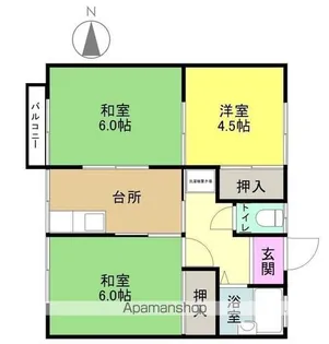 サニーフラット6番館【202号室】の間取り