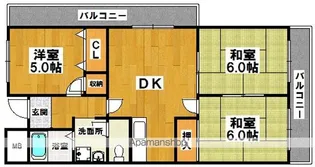 カーサ三国ヶ丘【4階】の間取り