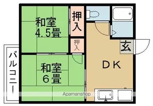 メゾン越智【1階】の間取り