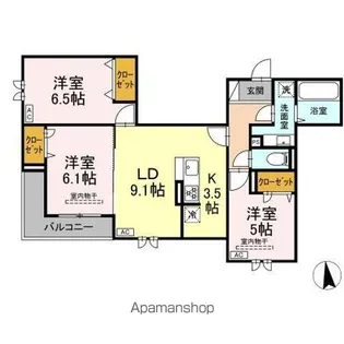 SENSIA小田原5丁目【3階】の間取り