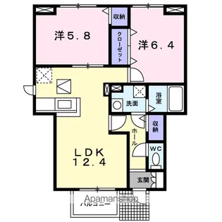 イズミティ・ヒルズ 壱番館【1階】の間取り