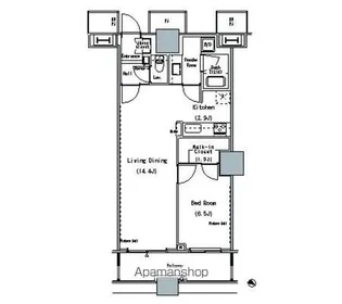 THE TOKYO TOWERS MIDTOWER【22階】の間取り