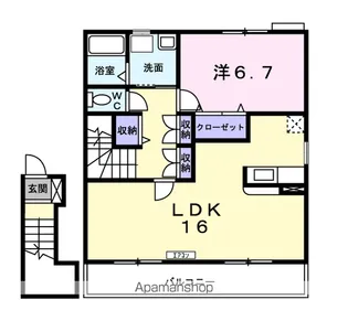 ノイプリティー【2階】の間取り