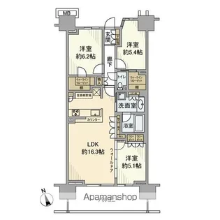 パークシティ柏の葉キャンパスサウスフロント【11階】の間取り