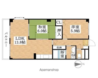 スカイハイツ野田【4階】の間取り