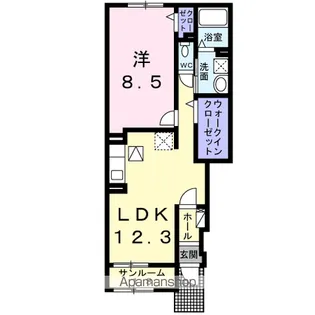 カルム 高砂【1階】の間取り