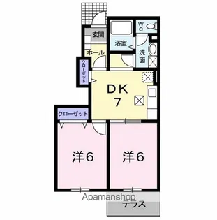 ソレアード中曽根 B棟【1階】の間取り