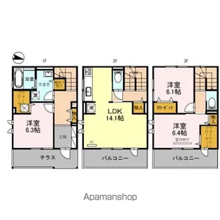 DーROOM大濠 弐番館【1階】の間取り