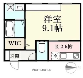 INTEGRAL KAMINISHIKI【207号室】の間取り
