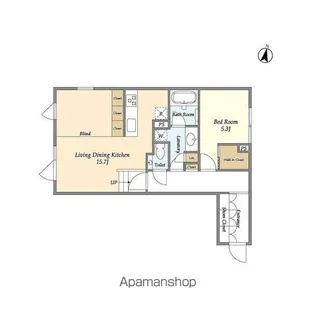 アンソレイエ下北沢【1階】の間取り