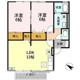 ウエストヴィレッジ【1階】の間取り