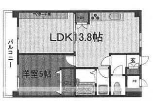 1LDKの間取り画像