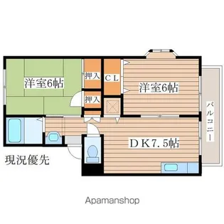 ベルパーク川平Ⅲ番館【1階】の間取り
