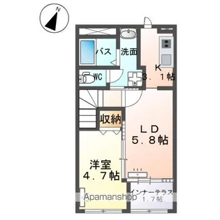 クレシア千草【2階】の間取り